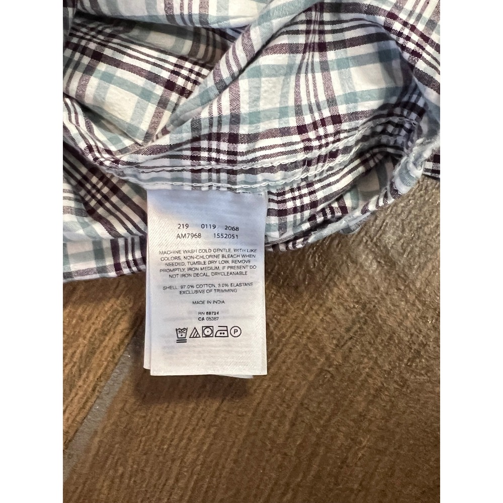 Columbia Mens XL Plaid Button Down Shirt Long Sleeve Cotton Blend White - Picture 6 of 6